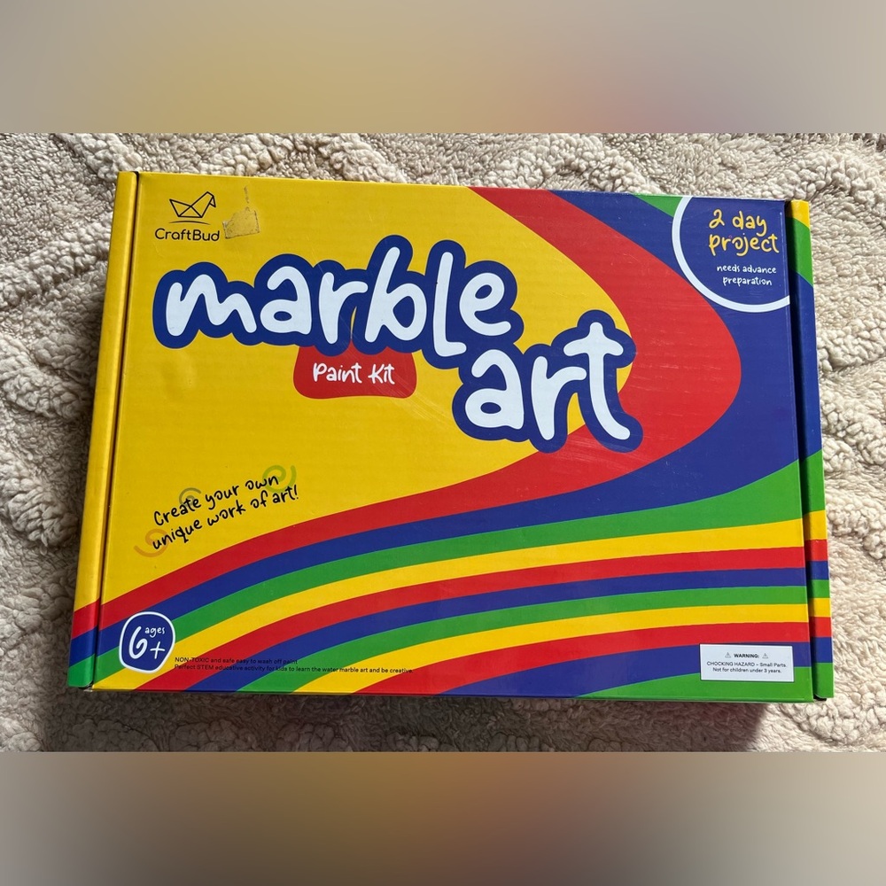New Marble Art Kit - Sealed Box, 2 Day Project Paint Kit Kids Arts & Crafts